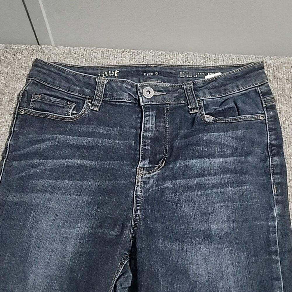True Craft Denim Jeans Womens Juniors 7 Blue High Rise Skinny Stretch - Picture 7 of 15